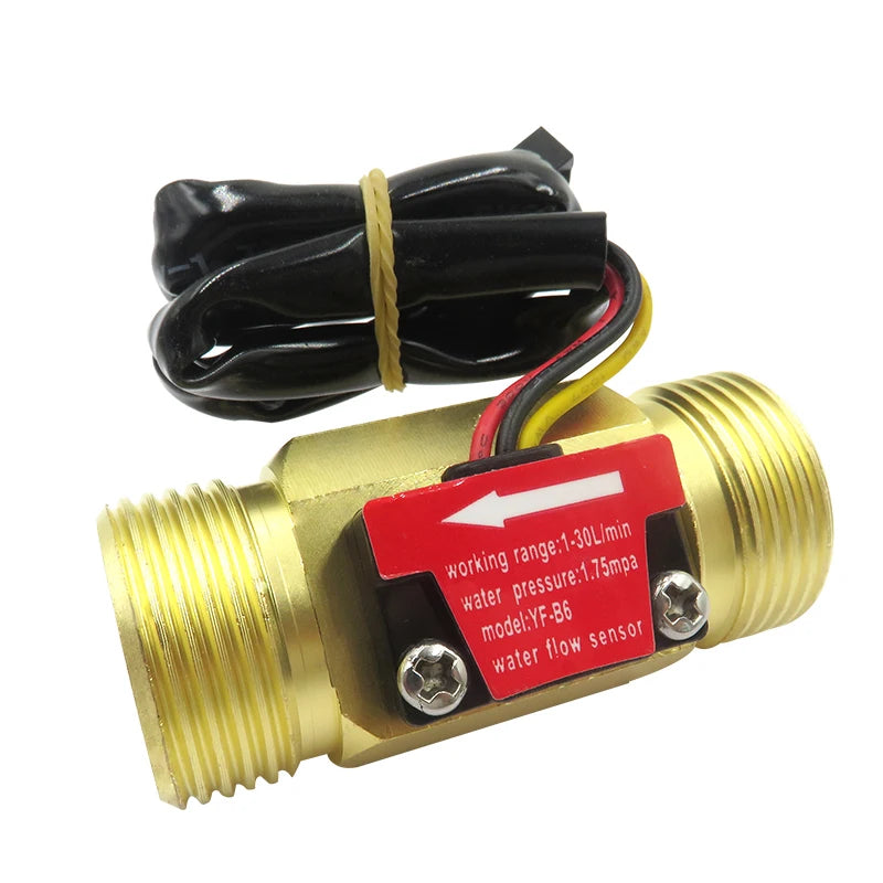 DN15 DN20 DN25 DN80 Water Flow Sensor Brass 1.75MPa Hall Sensor Turbine Flowmeter DC5~18V Used To Measure The Flow Of The Medium