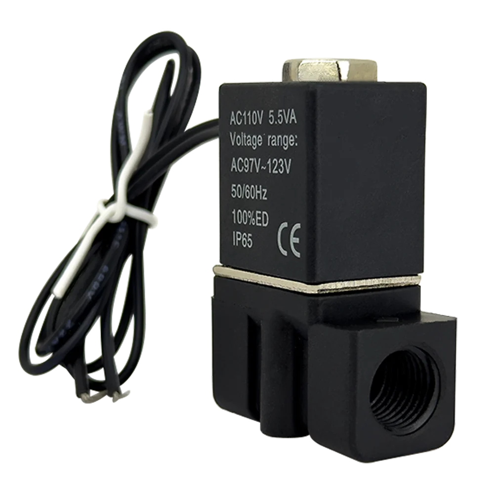 DC12/24V AC110/220V Normally Closed 1/4"Silent Oil Free Bidirectional NormallyClosed Pneumatic Solenoid Valve 304 Joint