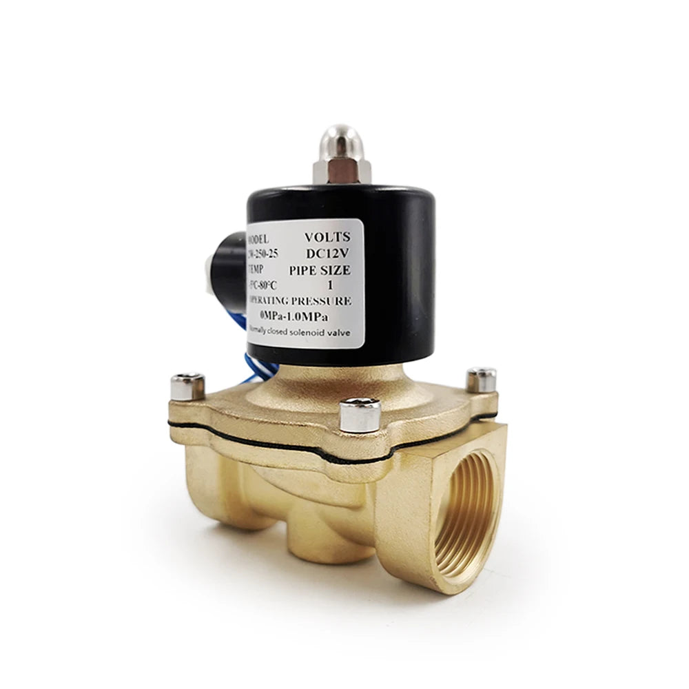 DN15 DN20 DN25 Brass Electric Solenoid Valve 1/2" 3/4" 1" Normally Closed Pneumatic For Water Oil Air 12V 24V 220V