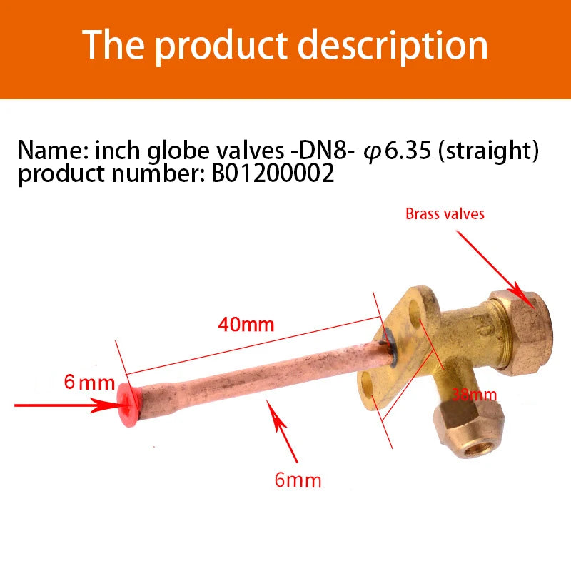 Air Conditioner Outer Box Stop Three-way Valve  High And Low Voltage  Multiple Common Parts  Brass Copper Straight Pipe Bend