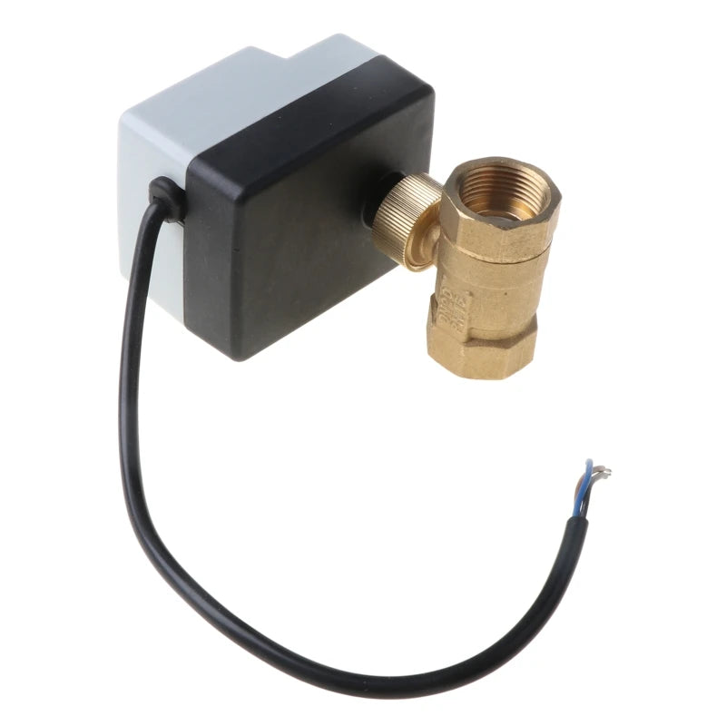 AC 220V DN15 DN20 DN25 2 Way 3 Wires Motorized Ball Valve Electric Actuator with Manual Switch