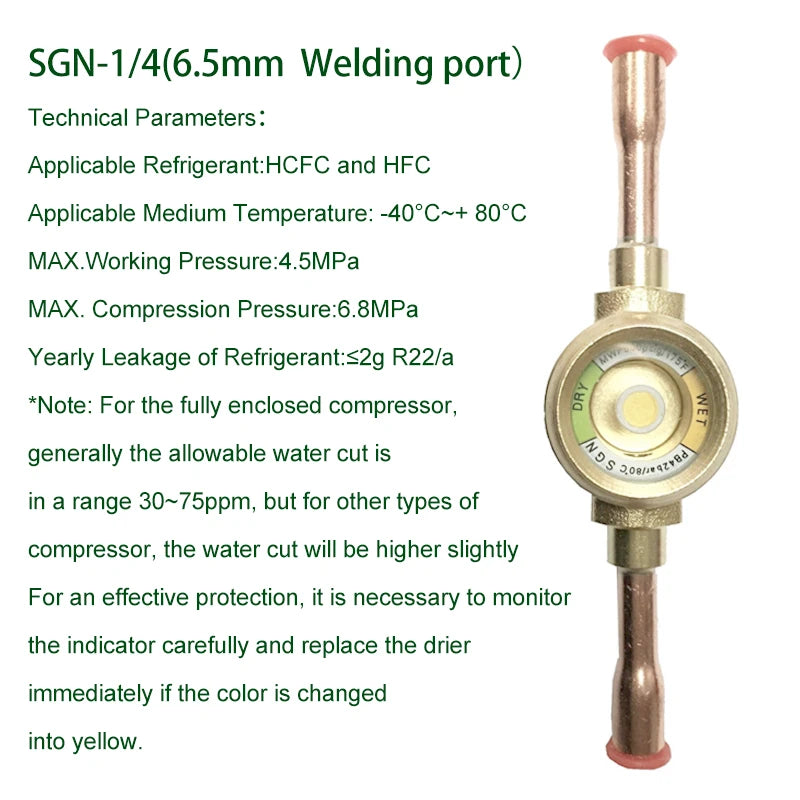 Central Air Conditioning Danfoss SG sight glass Cold Storage Refrigeration Equipment Unit Refrigeration Accessories
