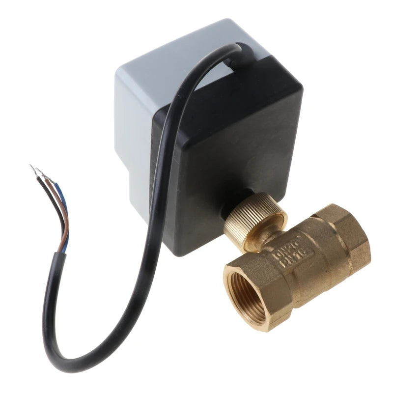 AC 220V DN15 DN20 DN25 2 Way 3 Wires Motorized Ball Valve Electric Actuator with Manual Switch