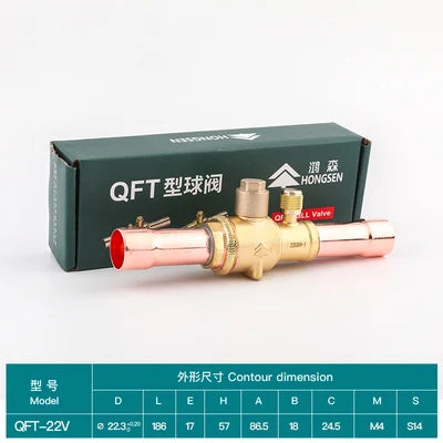 Hongsen QFT Air conditioning cold storage refrigerantion shut-off valve 6-54mm  refrigerant ball valve