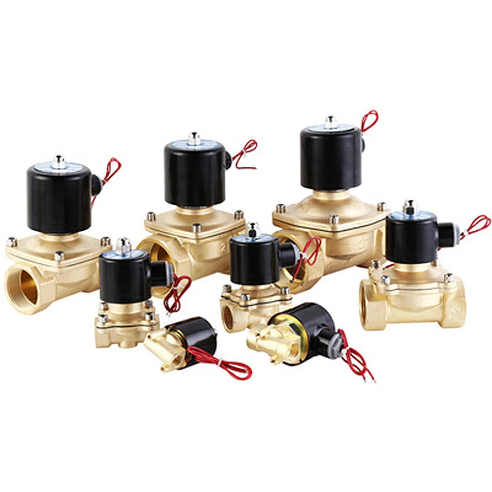 DN15 DN20 DN25 Brass Electric Solenoid Valve 1/2" 3/4" 1" Normally Closed Pneumatic For Water Oil Air 12V 24V 220V