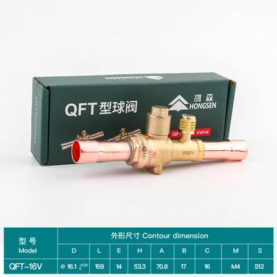 Hongsen QFT Air conditioning cold storage refrigerantion shut-off valve 6-54mm  refrigerant ball valve