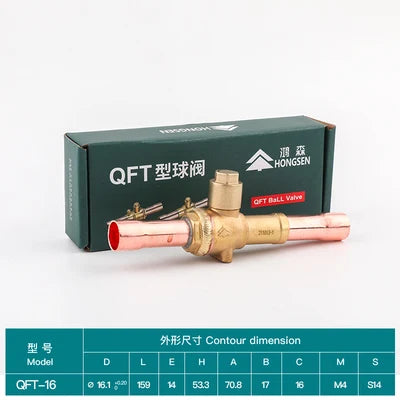 Hongsen QFT Air conditioning cold storage refrigerantion shut-off valve 6-54mm  refrigerant ball valve
