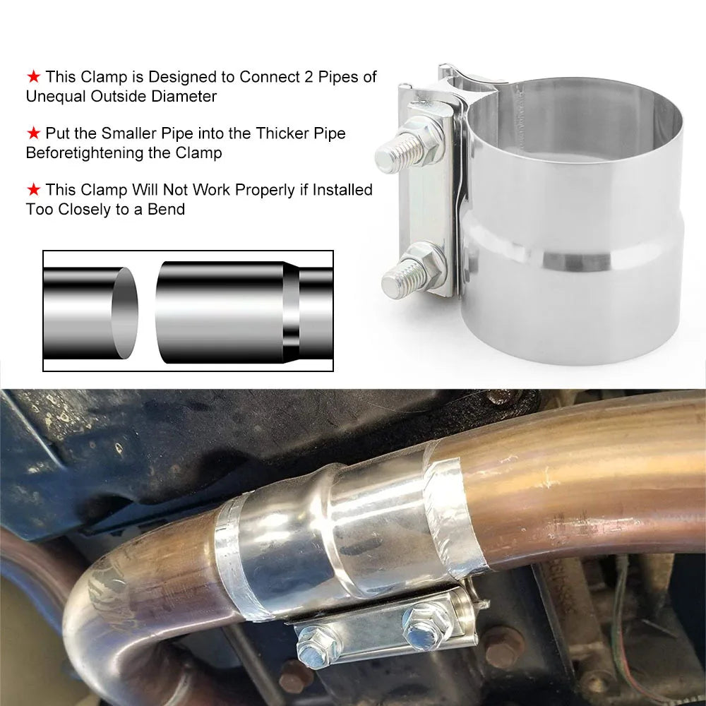 For Pipes,Mufflers,Catalytic Converters Exhaust Clamp,Lap Joint Band Clamp Stainless Steel