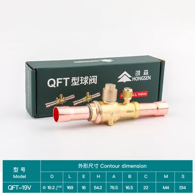 Hongsen QFT Air conditioning cold storage refrigerantion shut-off valve 6-54mm  refrigerant ball valve
