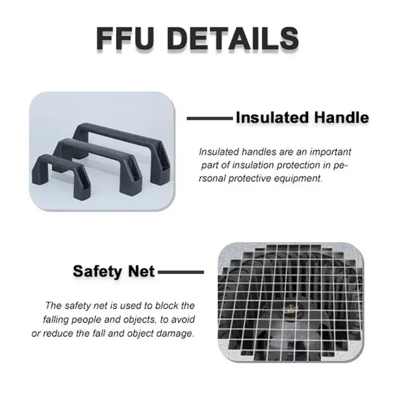 2025 MINI 2x2 4x2 4x4 Laminar Flow Hood Aluminum Fan Filter Unit Ffu With H13 H14 HEPA air Filter