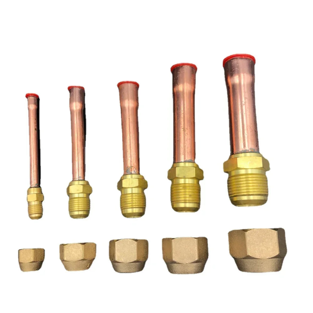45 Deg SAE-Standard 1/4" 3/8" 1/2" 3/4" Flare Brass Fitting & Copper Tube End Feed Coupler Connector Adapeter Air conditIoner