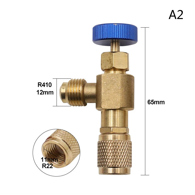 Liquid Safety Valve R410A R22 Air Conditioning Refrigerant 1/4" Safety Adapter Air Conditioning Repair And Fluoride