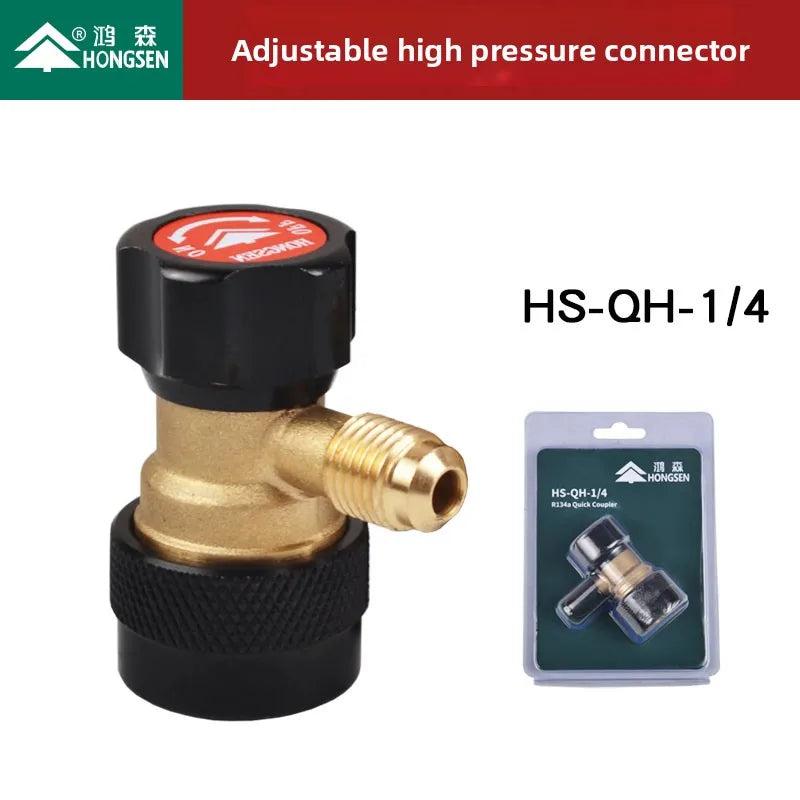 Hosen Charging Valve with Safety Release,Universal for R410A/R134a Refrigerant,Low-Pressure Stop Valve Car AC System,Accessories