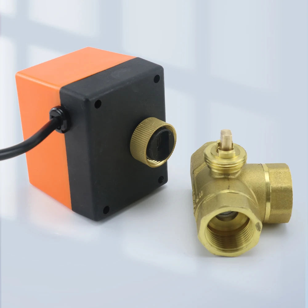 DN15/20/25/32 AC220V 12V Two/Three-way Brass Electric Ball Valve Three Wire Two Control 2-way 3-way Solenoid Valve 1/2" 3/4" 1"