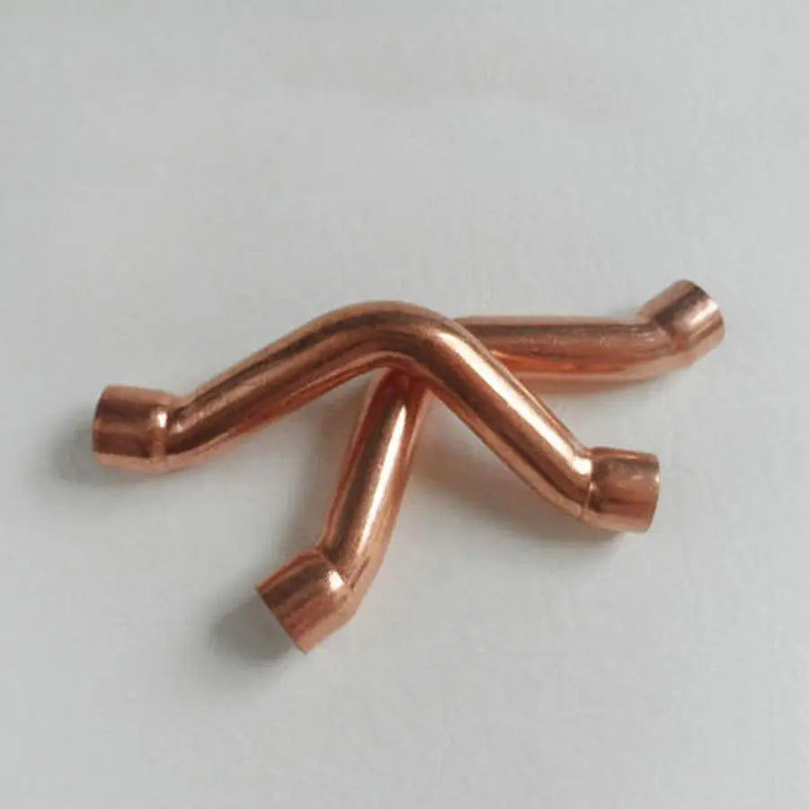 15 16 19 22 28 35mm ID Pure Copper End Feed Solder Cross Over Plumbing Pipe Fitting Connector Coupler For Air Conditioner