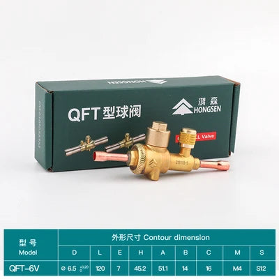 Hongsen QFT Air conditioning cold storage refrigerantion shut-off valve 6-54mm  refrigerant ball valve