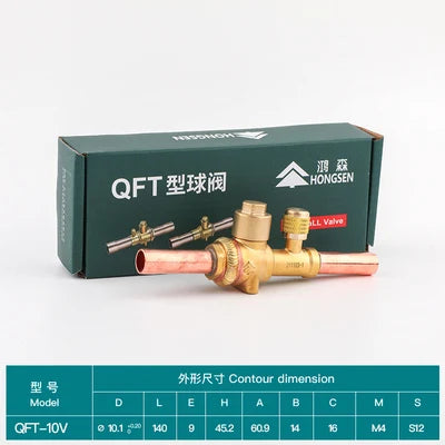 Hongsen QFT Air conditioning cold storage refrigerantion shut-off valve 6-54mm  refrigerant ball valve