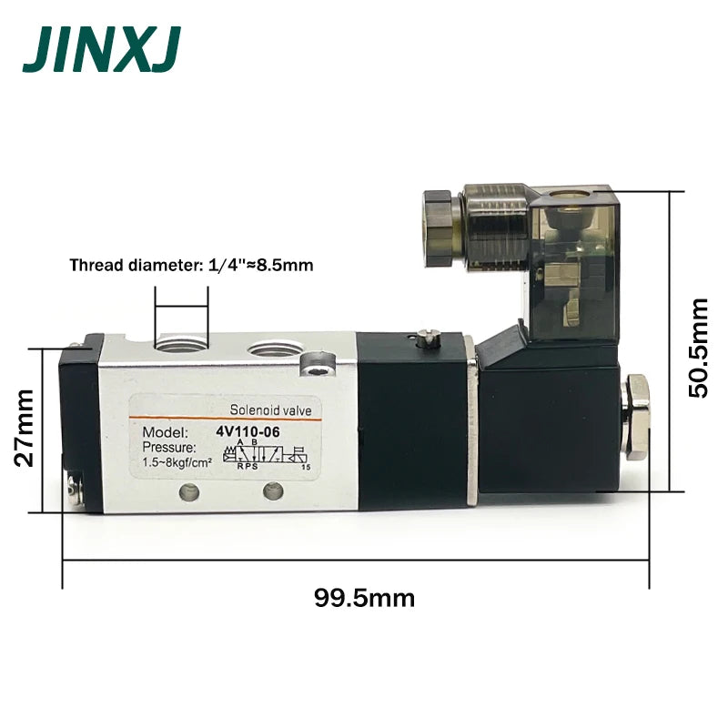 Pneumatic 4V110-06 1/8 Air Solenoid Valve 5 Way Port 2 Position Gas Pneumatic Electric Magnetic Valves DC12V 24V 110V 220V