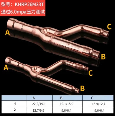 Air conditioning splitter 22T 33T 72T 73T branch pipe branch pipe central air conditioning manifold