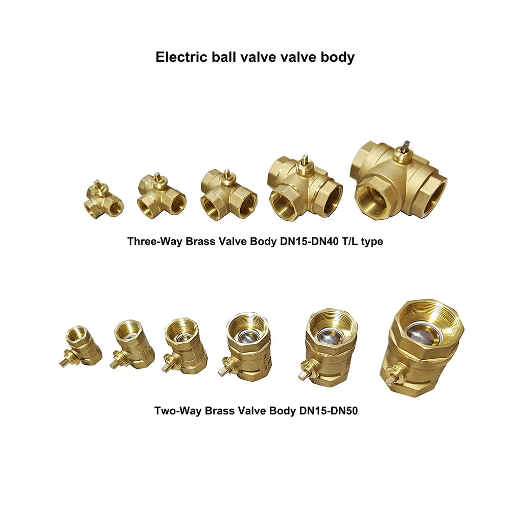 Motorized Ball Valve 2-Wire/3-Wire Waterproof IP65 Two-Way/Three-Way Electric Water Valves Female Thread 12V 24V 220V DN15-DN50