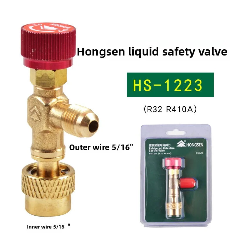 Hosen Charging Valve with Safety Release,Universal for R410A/R134a Refrigerant,Low-Pressure Stop Valve Car AC System,Accessories
