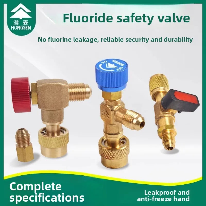 Hosen Charging Valve with Safety Release,Universal for R410A/R134a Refrigerant,Low-Pressure Stop Valve Car AC System,Accessories