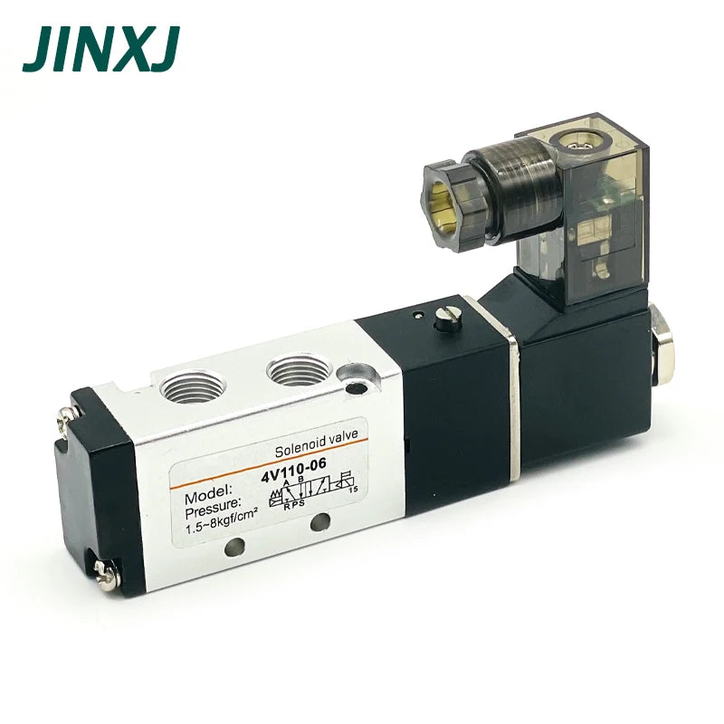 Pneumatic 4V110-06 1/8 Air Solenoid Valve 5 Way Port 2 Position Gas Pneumatic Electric Magnetic Valves DC12V 24V 110V 220V