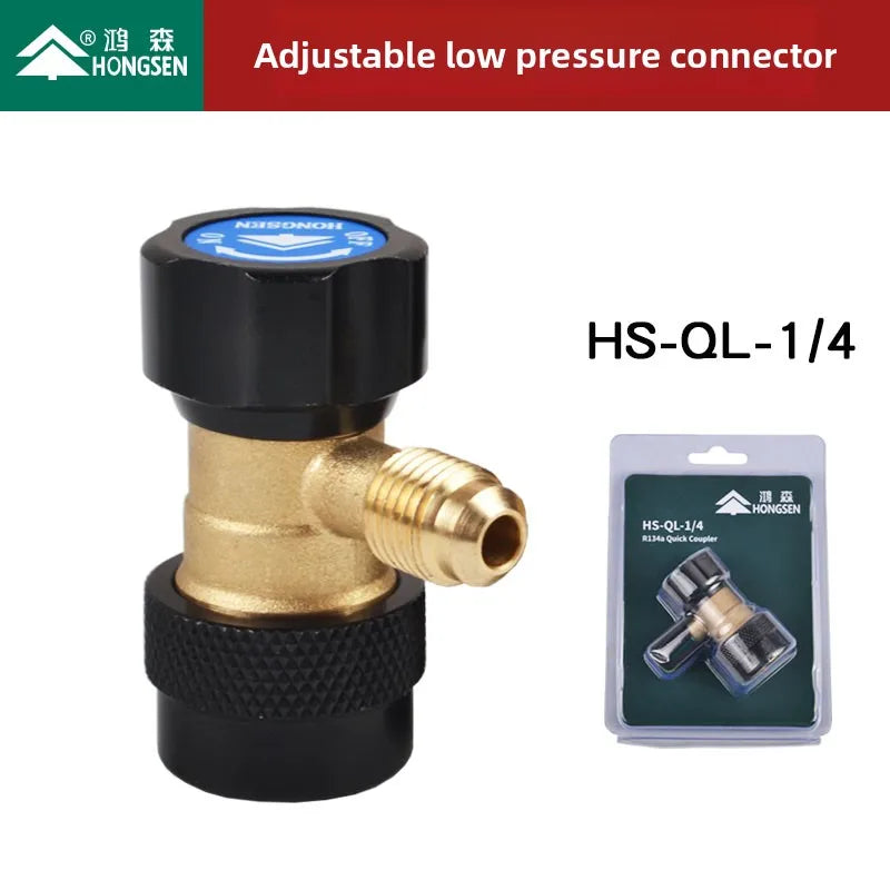 Hosen Charging Valve with Safety Release,Universal for R410A/R134a Refrigerant,Low-Pressure Stop Valve Car AC System,Accessories
