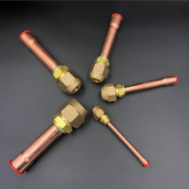 Air Conditioner Copper Tube with Brass Forged SAE 1/4 3/8 1/2 3/4 fit UNF Thread Connector Nut Flare Pipe Fitting Adapeter