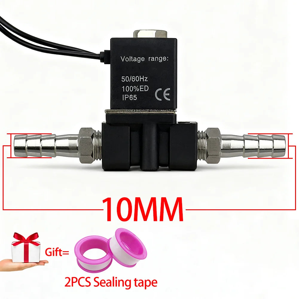 DC12/24V AC110/220V Normally Closed 1/4"Silent Oil Free Bidirectional NormallyClosed Pneumatic Solenoid Valve 304 Joint