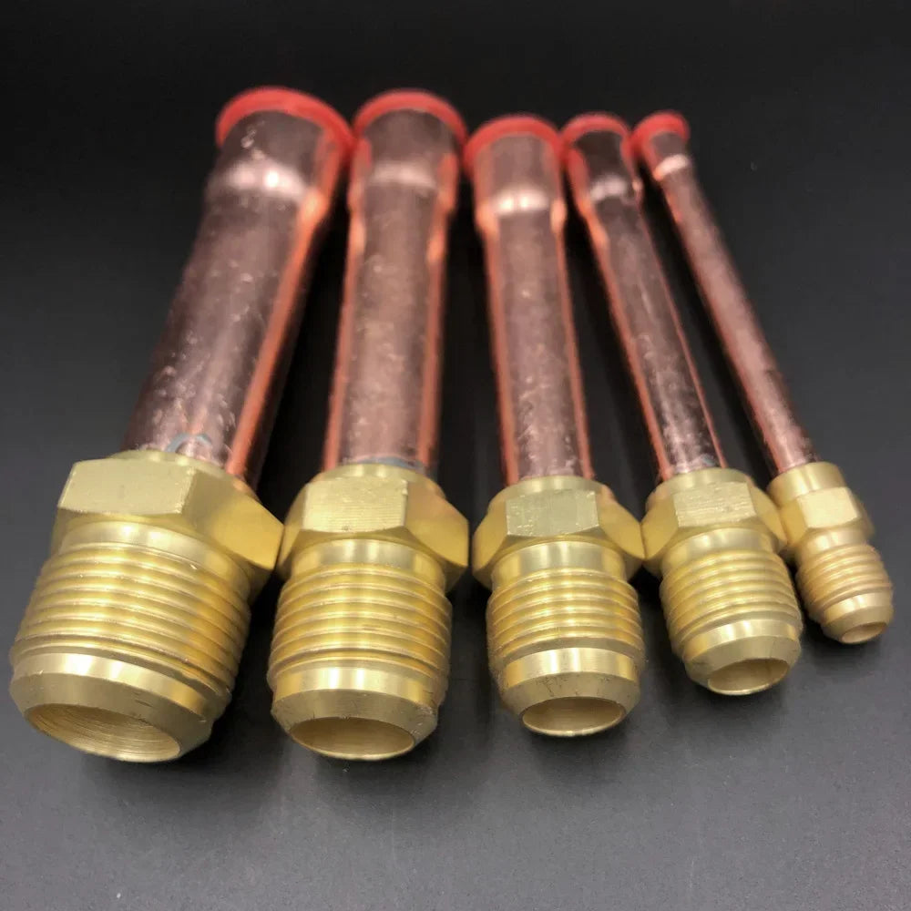 45 Deg SAE-Standard 1/4" 3/8" 1/2" 3/4" Flare Brass Fitting & Copper Tube End Feed Coupler Connector Adapeter Air conditIoner