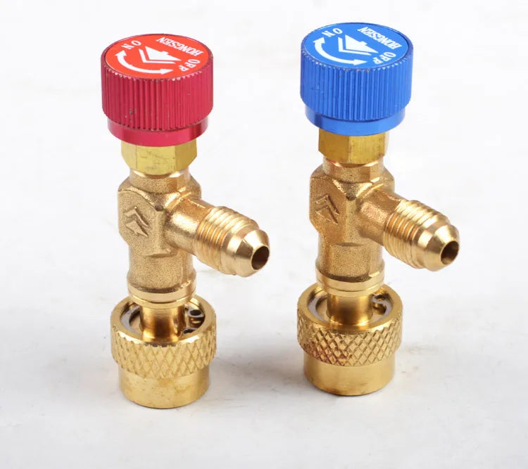Hosen Charging Valve with Safety Release,Universal for R410A/R134a Refrigerant,Low-Pressure Stop Valve Car AC System,Accessories