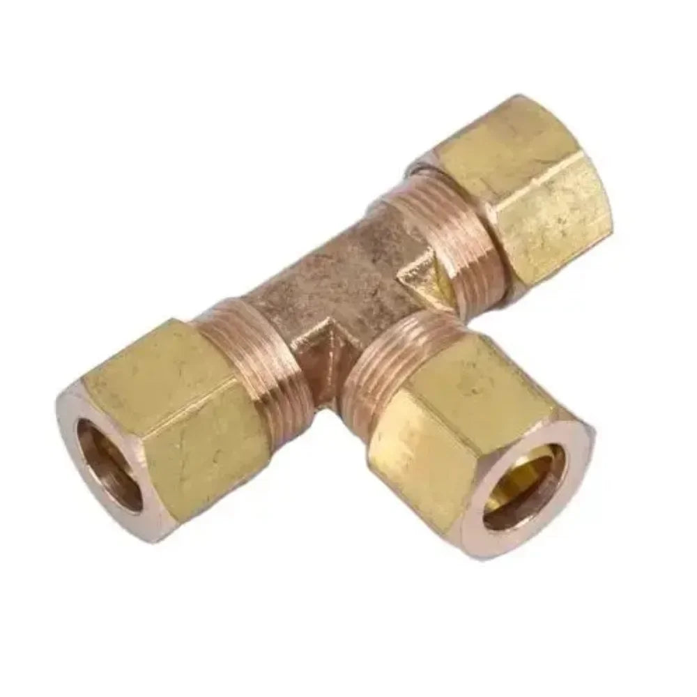 Fit 1/8" 3/16" 1/4" 5/16" 3/8" 1/2" 5/8" Tube Brass Tee 3 Ways Compression Union Fitting Water Gas Oil Connector