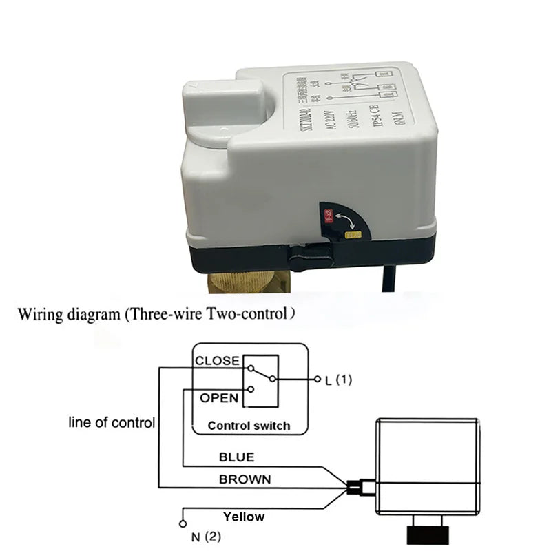 DN15 DN20 DN25 DN50 Brass Motorized Ball Valve 220V 12V 24V 3-Wire 2-Control Electric Actuators with Manual Switch