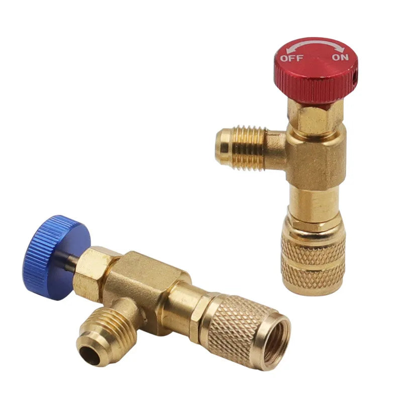 Liquid Safety Valve R410A R22 Air Conditioning Refrigerant 1/4" Safety Adapter Air Conditioning Repair And Fluoride