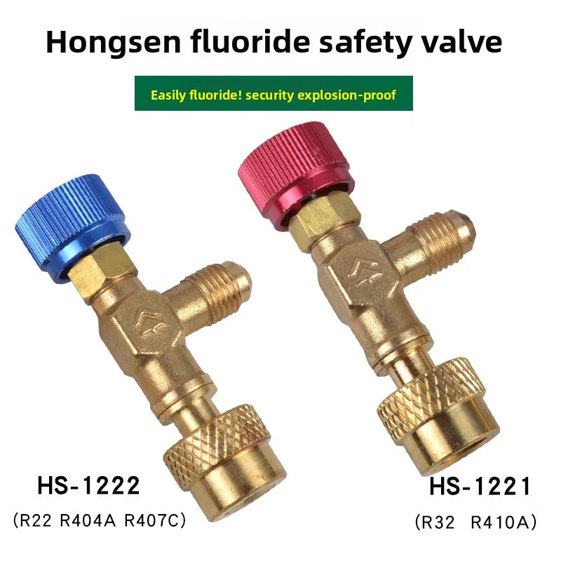Hosen Charging Valve with Safety Release,Universal for R410A/R134a Refrigerant,Low-Pressure Stop Valve Car AC System,Accessories