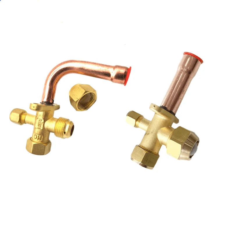 Straight Elbow 90 Degree Fit 1/4" 3/8" 1/2" 5/8" 3/4" 7/8" OD Copper Tube 3 Ways Angle Stop 3 Way Valve Fitting Air Conditioner