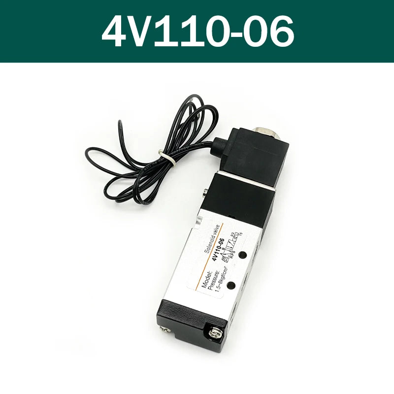 Pneumatic 4V110-06 1/8 Air Solenoid Valve 5 Way Port 2 Position Gas Pneumatic Electric Magnetic Valves DC12V 24V 110V 220V
