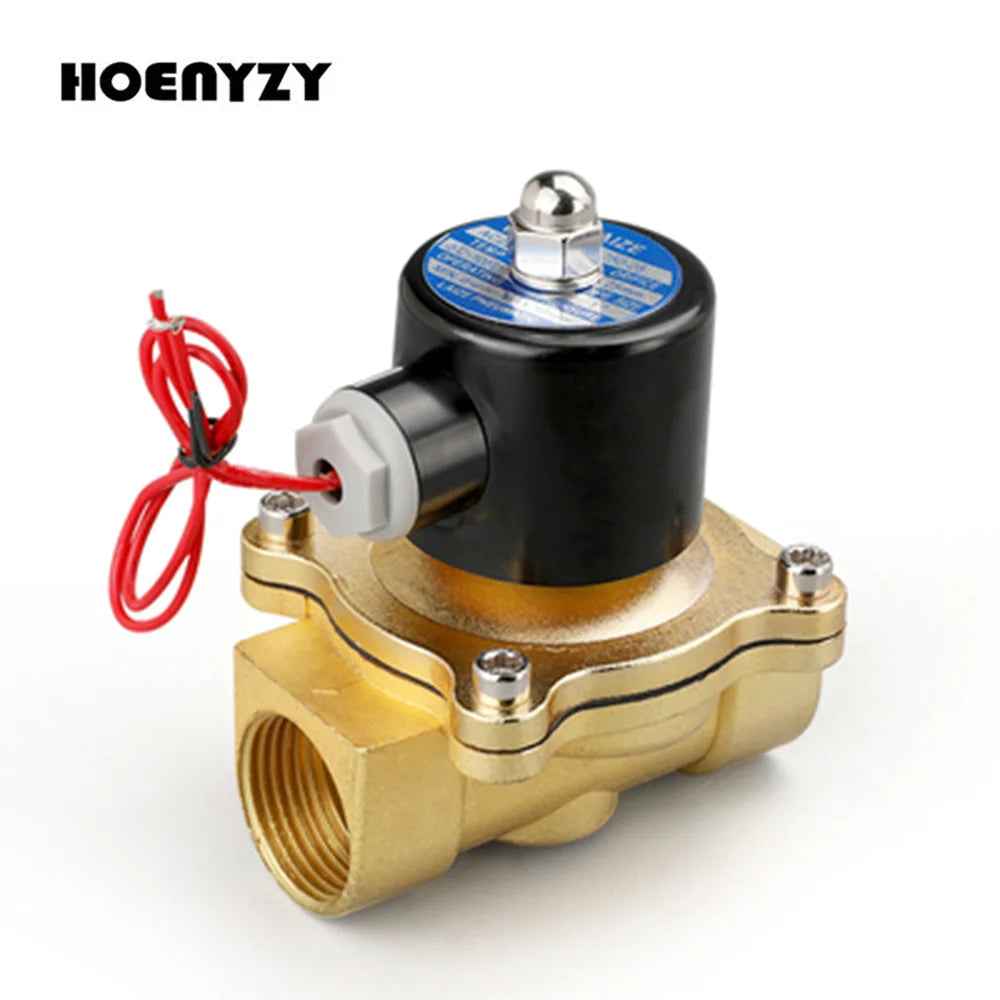DN15 DN20 DN25 Brass Electric Solenoid Valve 1/2" 3/4" 1" Normally Closed Pneumatic For Water Oil Air 12V 24V 220V