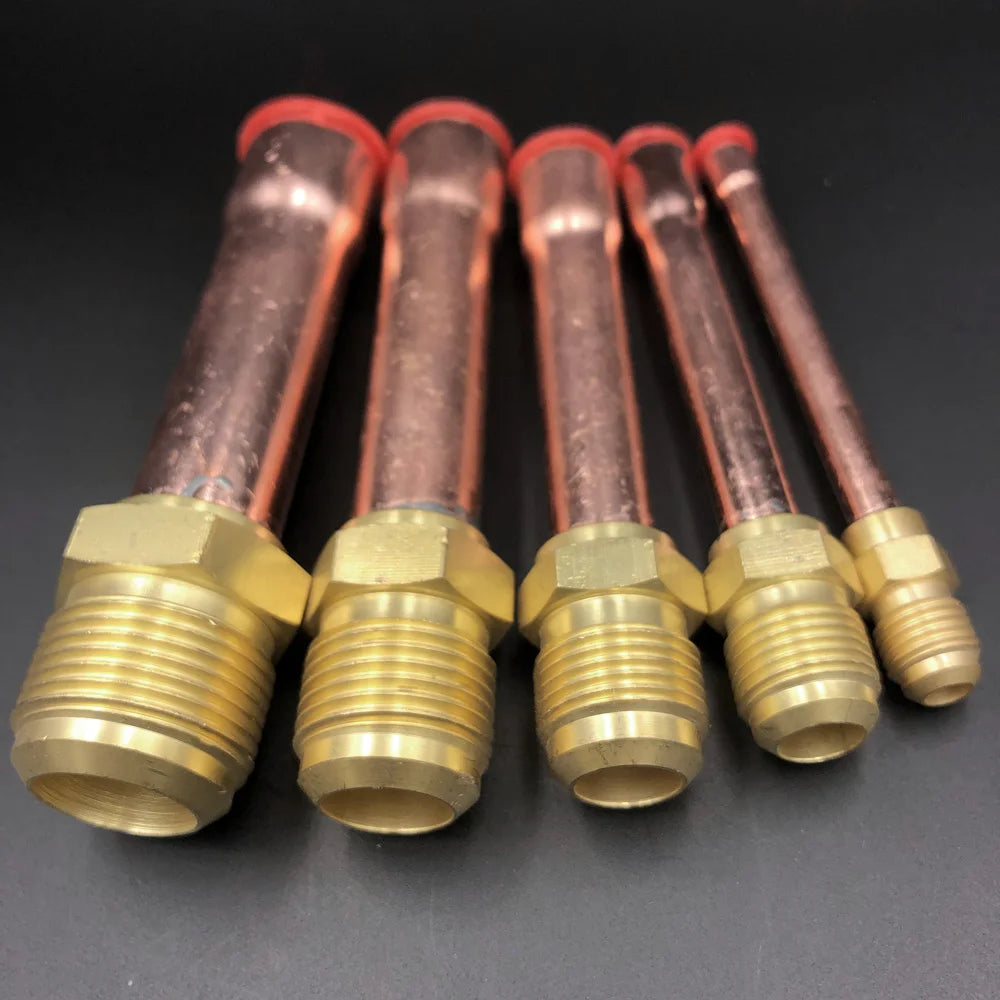 45 Deg SAE-Standard 1/4" 3/8" 1/2" 3/4" Flare Brass Fitting & Copper Tube End Feed Coupler Connector Adapeter Air conditIoner