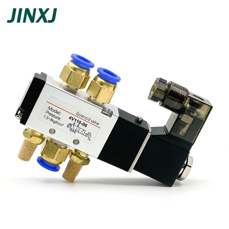 Pneumatic 4V110-06 1/8 Air Solenoid Valve 5 Way Port 2 Position Gas Pneumatic Electric Magnetic Valves DC12V 24V 110V 220V