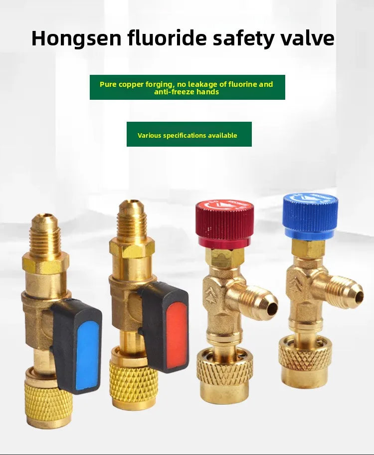 Hosen Charging Valve with Safety Release,Universal for R410A/R134a Refrigerant,Low-Pressure Stop Valve Car AC System,Accessories