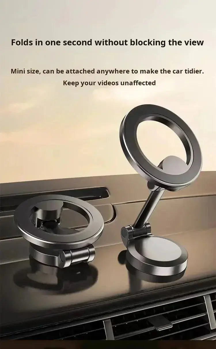 Strong Magnetic Cell Phone Holder Car 360° Swivel Adjustable Back Sticker Holder Magsafe for iPhone 15 Samsung Xiaomi Universal