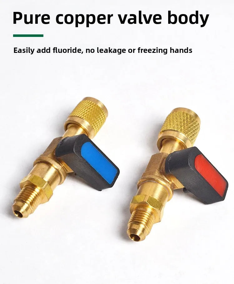 Hosen Charging Valve with Safety Release,Universal for R410A/R134a Refrigerant,Low-Pressure Stop Valve Car AC System,Accessories