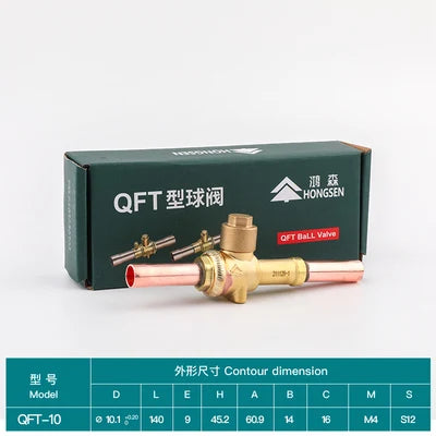 Hongsen QFT Air conditioning cold storage refrigerantion shut-off valve 6-54mm  refrigerant ball valve