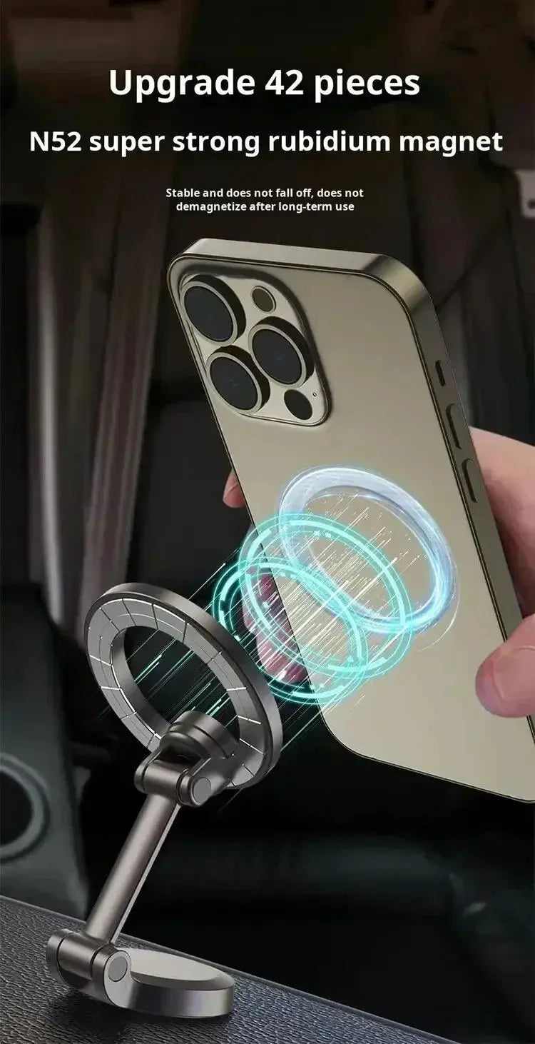 Strong Magnetic Cell Phone Holder Car 360° Swivel Adjustable Back Sticker Holder Magsafe for iPhone 15 Samsung Xiaomi Universal