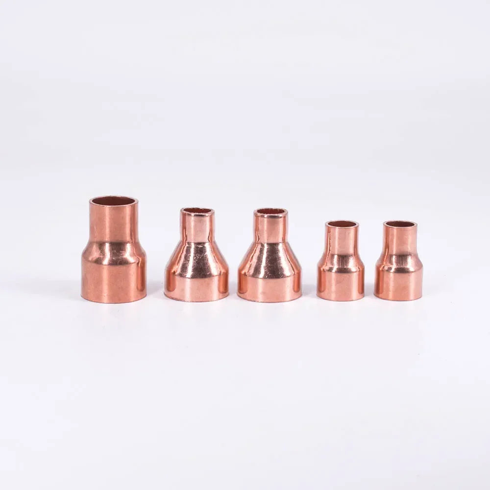6.35 8 10 12.7 15 16 19 25 28 32mm Pure Copper End Feed Solder Reducer Plumbing Pipe Fitting Connector Coupler Air Conditioner