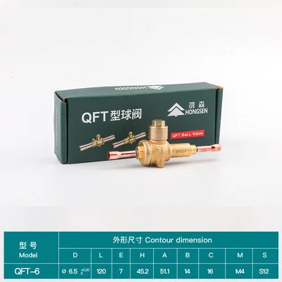 Hongsen QFT Air conditioning cold storage refrigerantion shut-off valve 6-54mm  refrigerant ball valve