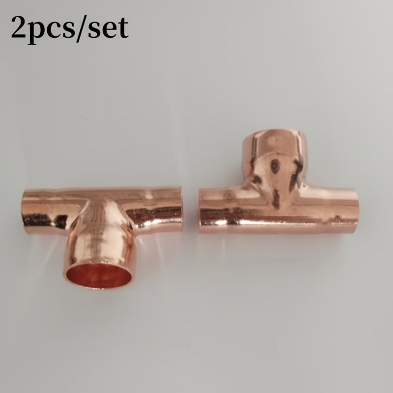 Reducing Tee, Inner Diameter 3/4 "X 1/2" X 1/2 "Copper Tee, Copper Pipe Fittings, Welded Pipes, Residential and Commercial Pipe Welding Fittings with Hot Melt Connections