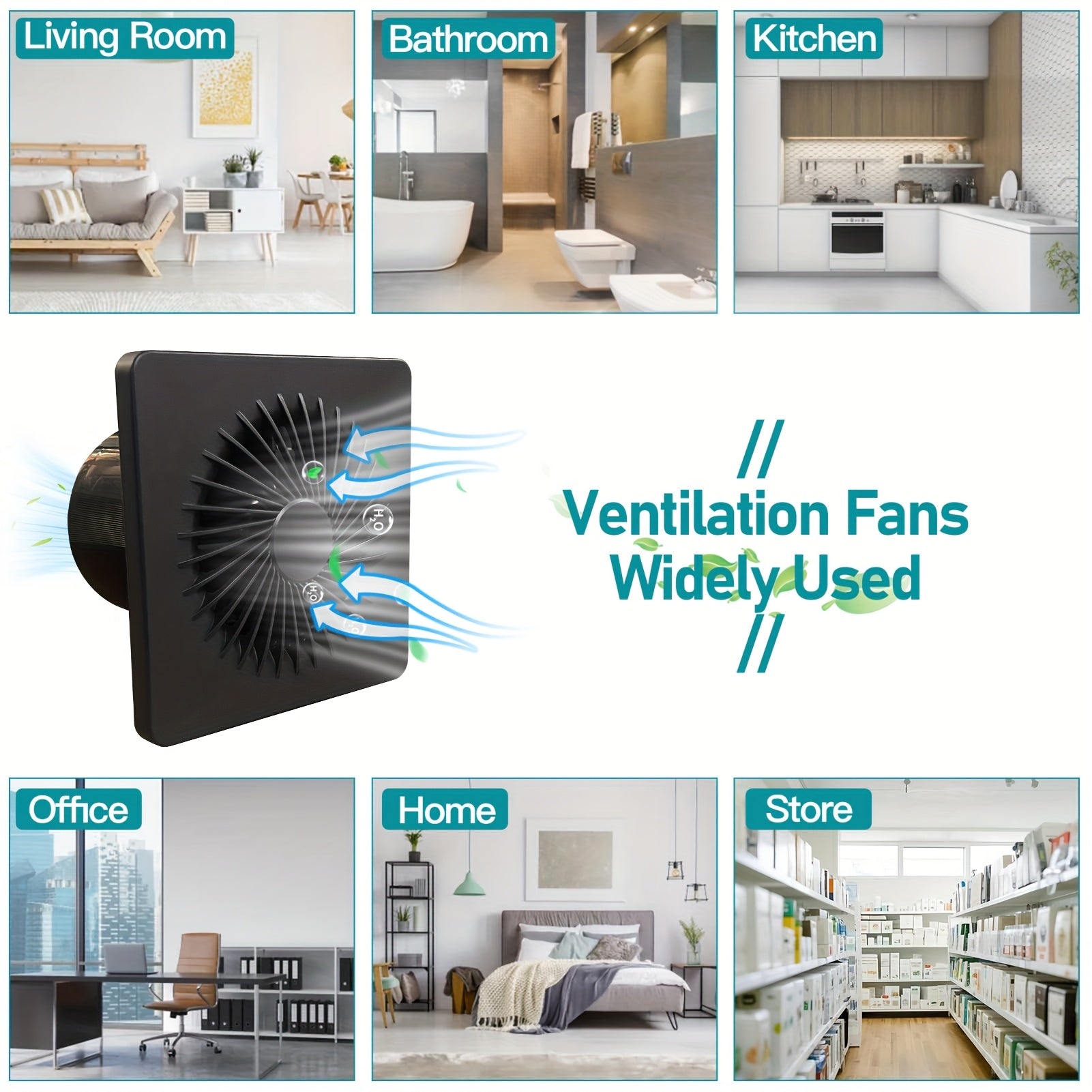 4-Inch Ventilation Fan, European Standard Exhaust Fan, 100m3/h Airflow, Hardwired Installation, Air Purification Equipment with Deflector Baffle, Quiet Operation, Dehumidifying &amp; Ventilating for Kitchen, Bathroom, Pet Room, G